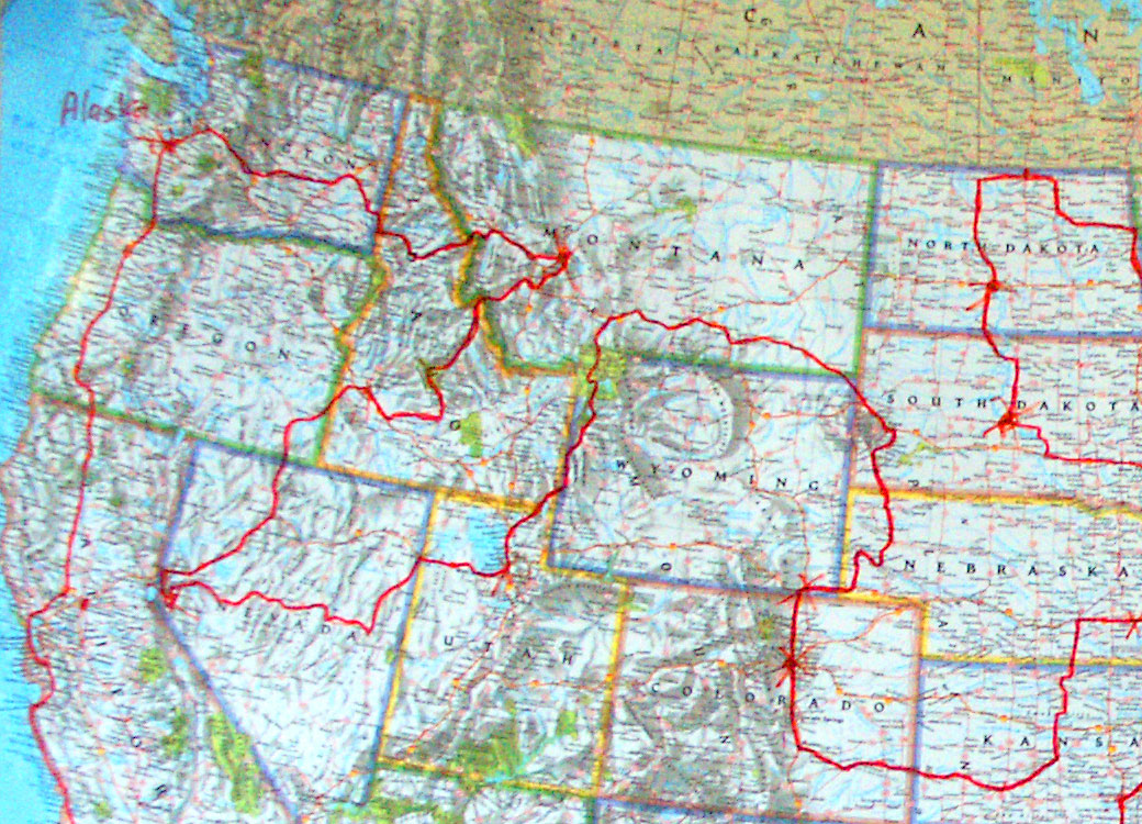 Enlargement of Northwest segment of All 50 road trip